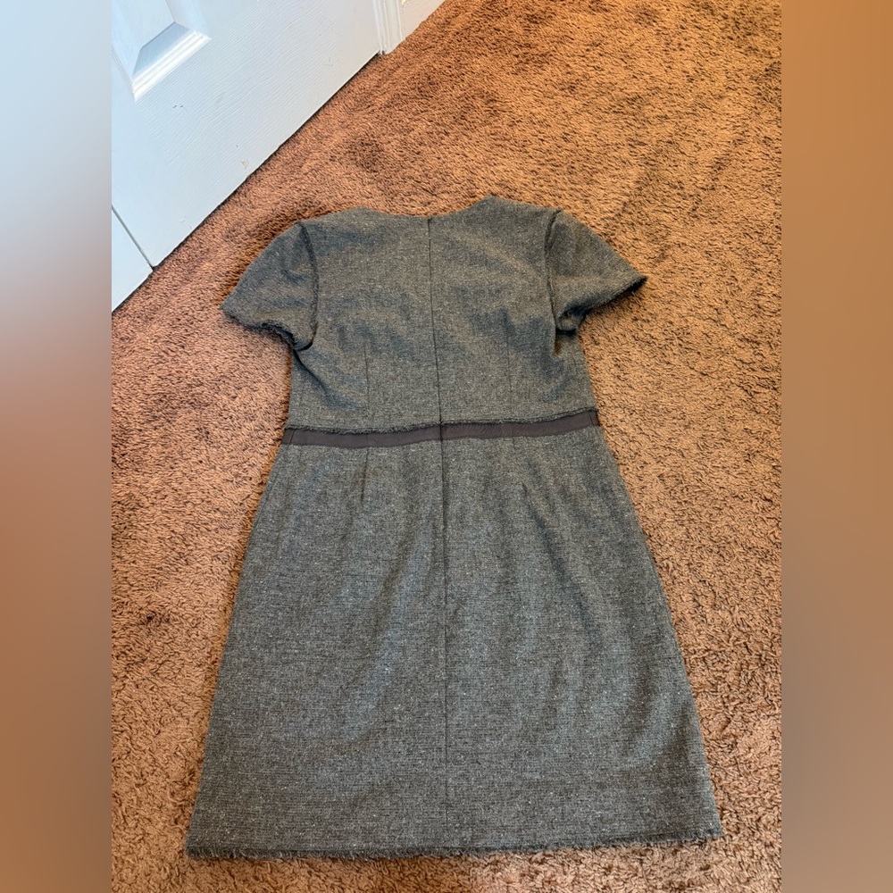 Banana Republic Gray Wool Blend Sheath Dress Short Sleeve PETITE 6 P - Picture 4 of 11